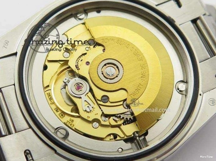 MiroTime 0508 Stretchable DayDate 40mm BP-Maker 228206 SS Green Roman Dial (Fluted Bezel) On SS Bracelet ETA 3904